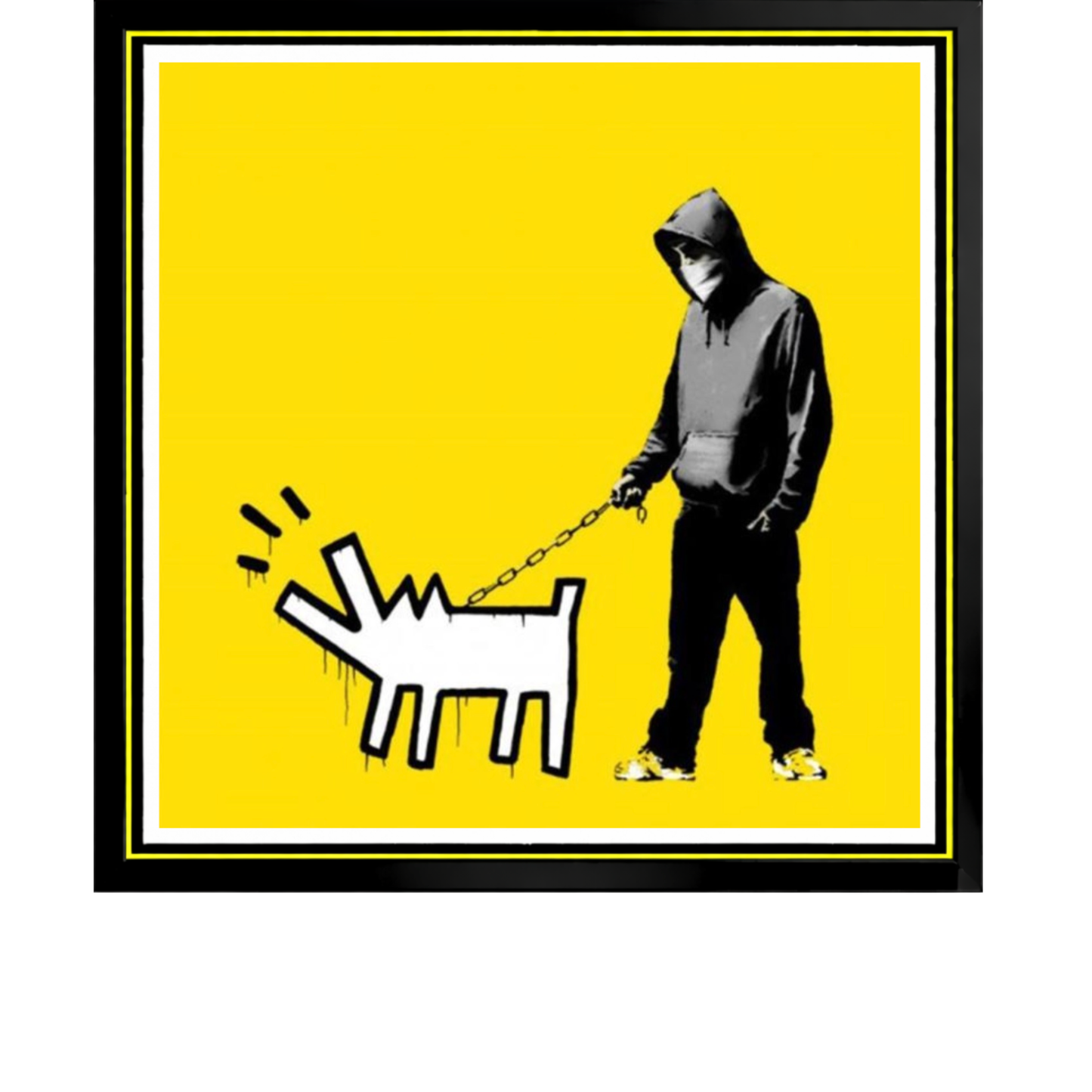 Banksy – "Barking Dog" (Yellow)-Screenprint Signed-Graffiti Street Art- UrbanDecor- 27 5/8 x 27 5/8" | Iconic Street Art