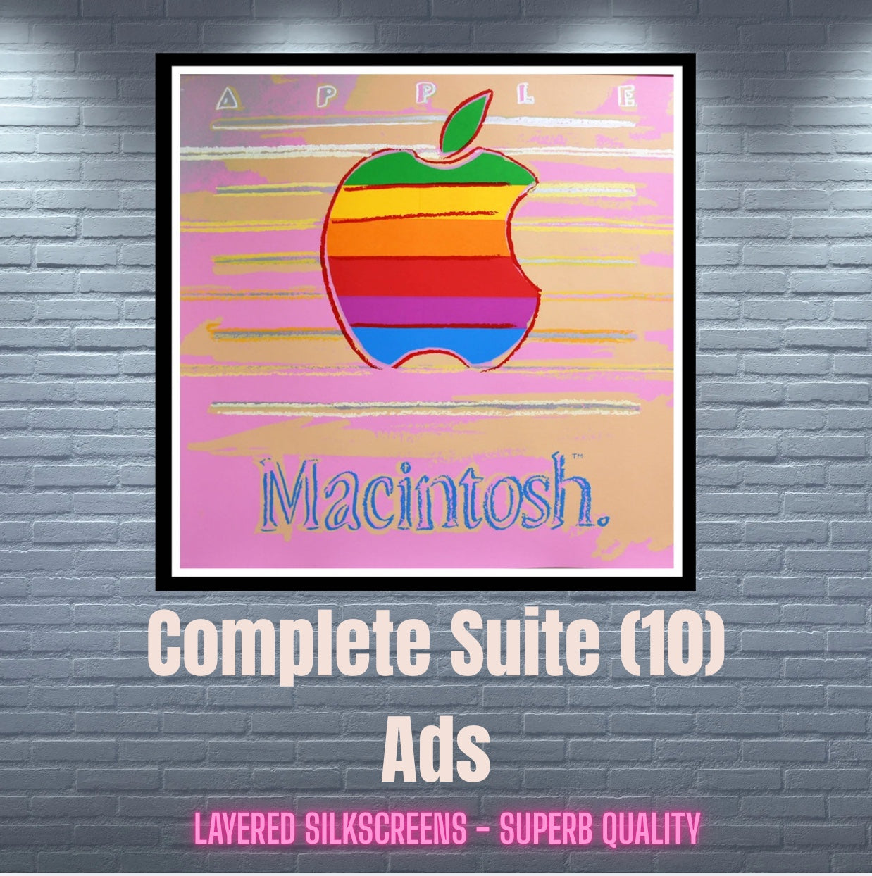ANDY WARHOL – Complete Ads Suite-10 Layered SILKSCREENS-Museum Quality 38 x 38" Great Series!