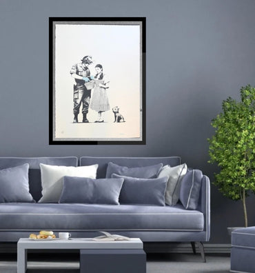 BANKSY -"Stop and Search" -Screenprint- Signed- Wizard Oz- Urban Street Art Beauty- Flat Ship