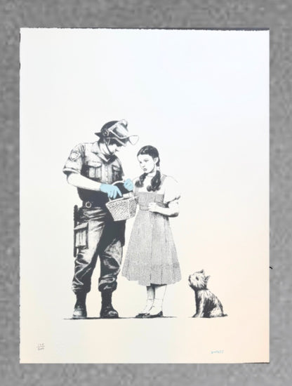 BANKSY -"Stop and Search" -Screenprint- Signed- Wizard Oz- Urban Street Art Beauty- Flat Ship