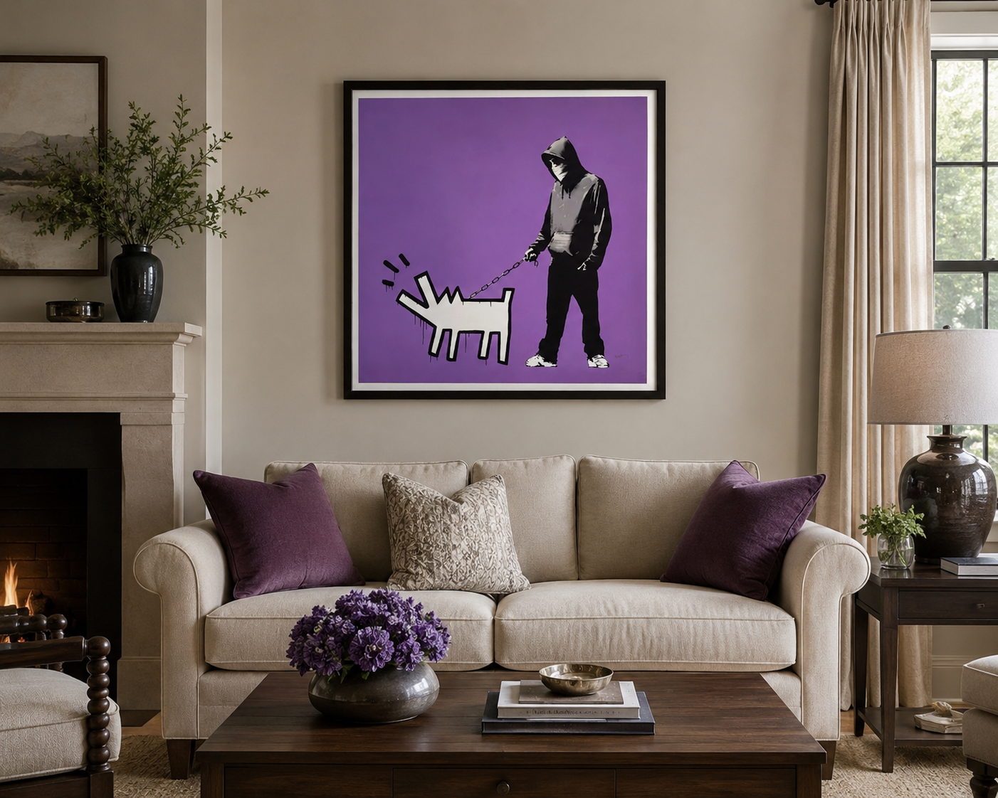 BANKSY "Barking Dog-Purple"- Screenprint Signed- Full Sized- Urban Street Graffiti | Iconic Street Art