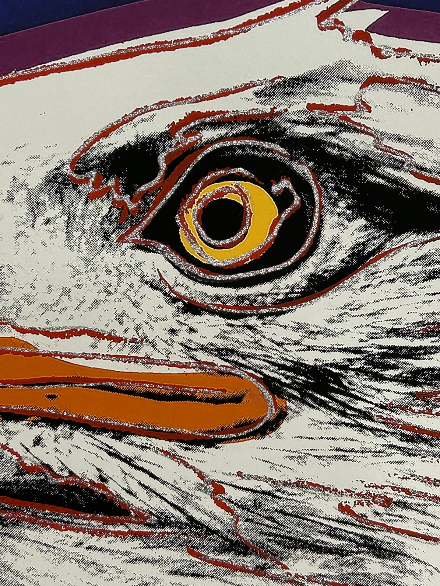 ANDY WARHOL “Bald Eagle"- Screenprint- Proof Edition- Green, Blue &amp; Purple Trial- diamond dust- Endangered Species- Museum Quality 38 X 38"