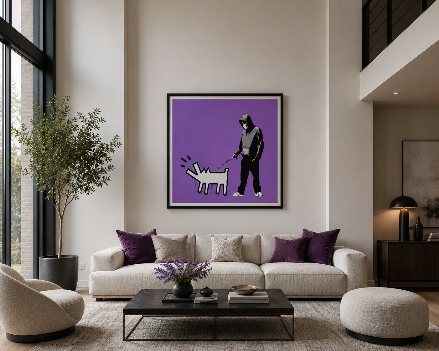 BANKSY "Barking Dog-Purple"- Screenprint Signed- Full Sized- Urban Street Graffiti | Iconic Street Art