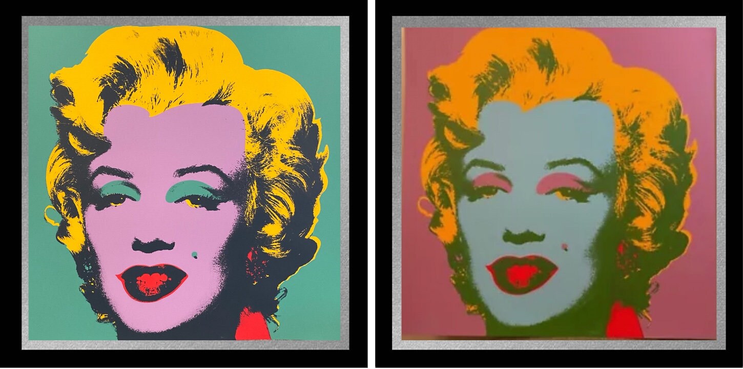 Full sized ANDY WARHOL- 2 "MARILYNS #23 & #28"- Silkscreens (Screenprints)- Superb Quality- 2 Gorgeous Pieces- Shipped Flat.
