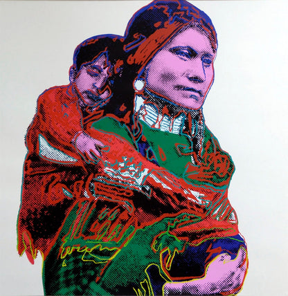 Full sized Andy Warhol -"MOTHER-CHILD & GERONIMO"-2 Silkscreen-(Screenprint)- Cowboys Indians Series - Flat Ship- Best Quality
