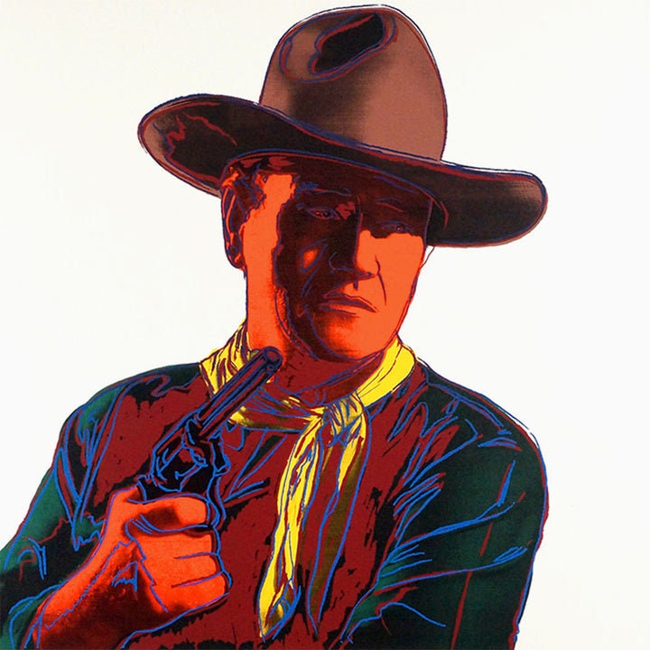 Full sized Andy WARHOL 2- "WAYNE & OAKLEY"- Silkscreens (Screenprints)-Cowboys Indians- Flat Ship- Stunning Pair- Highest Quality!