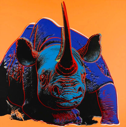 Full sized Andy WARHOL -"TIGER & RHINO"- 2 Silkscreens (Screenprints) Endang. Species. Flat Ship- Best Quality -Beautiful Pair!