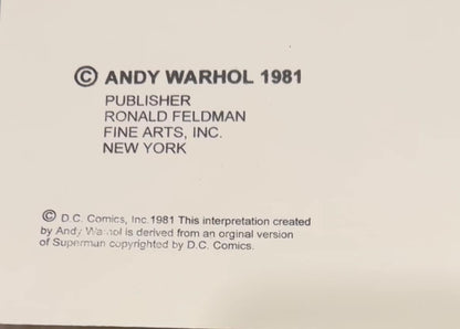 Full sized ANDY WARHOL- Screenprint- TRIAL- Purple Bkgrd- Diamond Dust- Myths -Museum Board- Flat Ship- Highest Quality