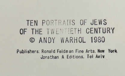 Full sized Andy WARHOL -"Gold Meier"- Screenprint Trial -Diamond Dust- Jews Suite- Museum Board-- Shipped Flat- Excellent Condition