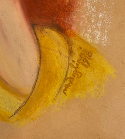 MODIGLIANI- Original Painting/Pastel; Hand signed- Picasso, Miro Era- Perfect signature. Appraisal- pHD APPROVAL- A Beauty!
