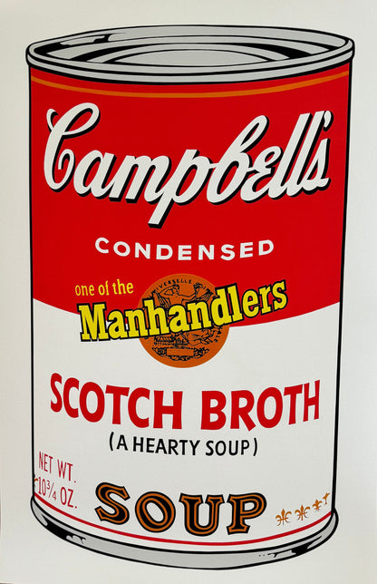 Andy WARHOL- 2- Full Sized- Screenprints "2 CAMPBELL SOUPS- Scotch Broth & Golden Mushroom"- Ships Flat - Guaranteed Beautiful!