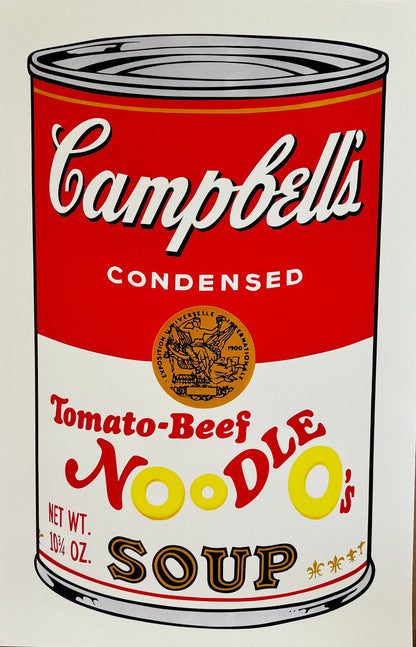 Andy WARHOL- 2- Full Sized- Screenprints "2 CAMPBELL SOUPS- Scotch Broth & Golden Mushroom"- Ships Flat - Guaranteed Beautiful!
