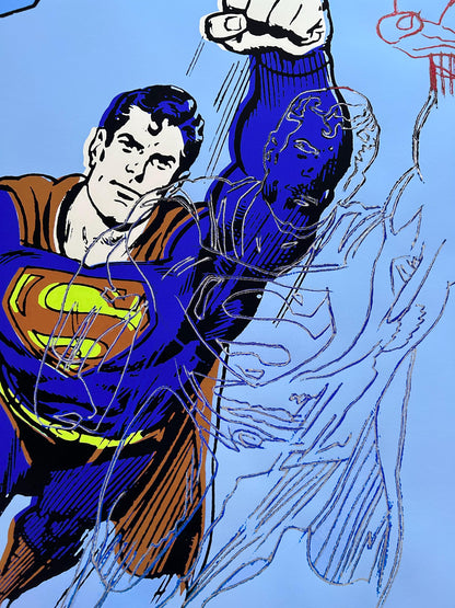 Full sized Andy WARHOL- 2 “SUPERMAN” TRIALS- Screenprints -Myths- Both Diamond Dust- Flat Ship- 2 Stunning Pieces- Best Quality