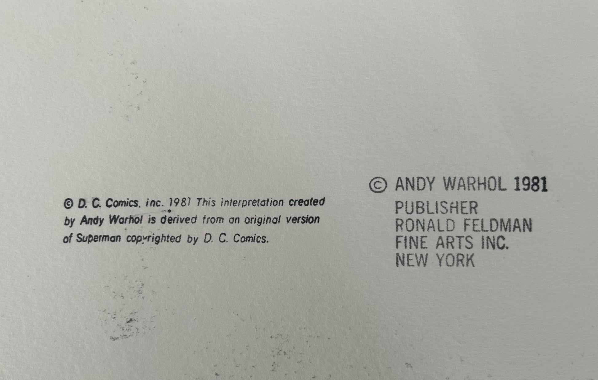 Full sized Andy WARHOL- 2 “SUPERMAN” TRIALS- Screenprints -Myths- Both Diamond Dust- Flat Ship- 2 Stunning Pieces- Best Quality