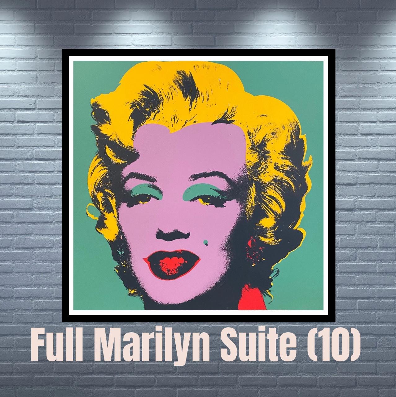 Full sized Andy WARHOL- 10 "MARILYN MONROE"- All Silkscreens-(Screenprints)- Full Marilyn Series -Suite- Flat Ship- Highest Quality.
