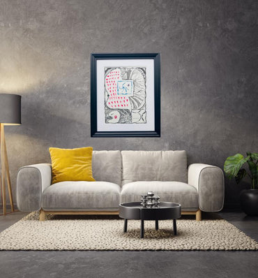 PIERRE ALECHINSKY: Unique Hand-Signed- Abstract Ink Painting- Framed- Contemporary Artwork- One Of A Kind!