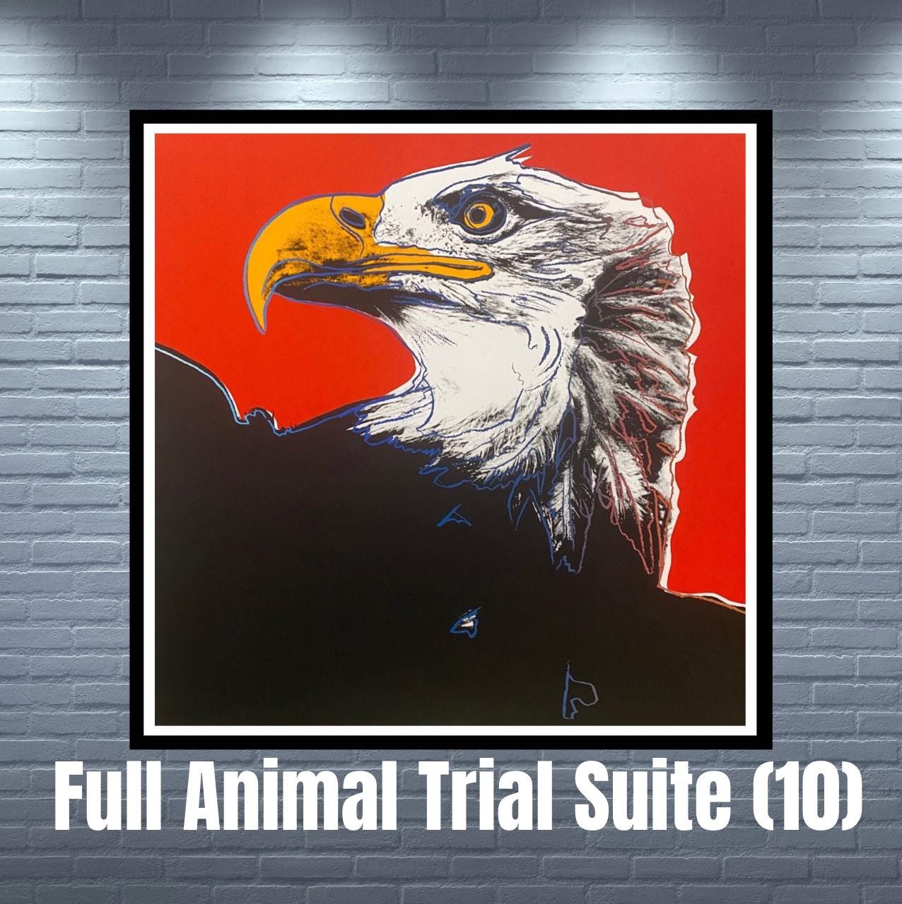 Full sized Andy WARHOL- 10 Endangered Species TRIALS - SILKSCREENS (Screenprints) -Full Animals Suite-Superb Quality- Flat Ship-10 Beauties