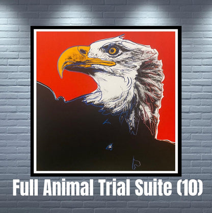 Full sized Andy WARHOL- 10 Endangered Species TRIALS - SILKSCREENS (Screenprints) -Full Animals Suite-Superb Quality- Flat Ship-10 Beauties
