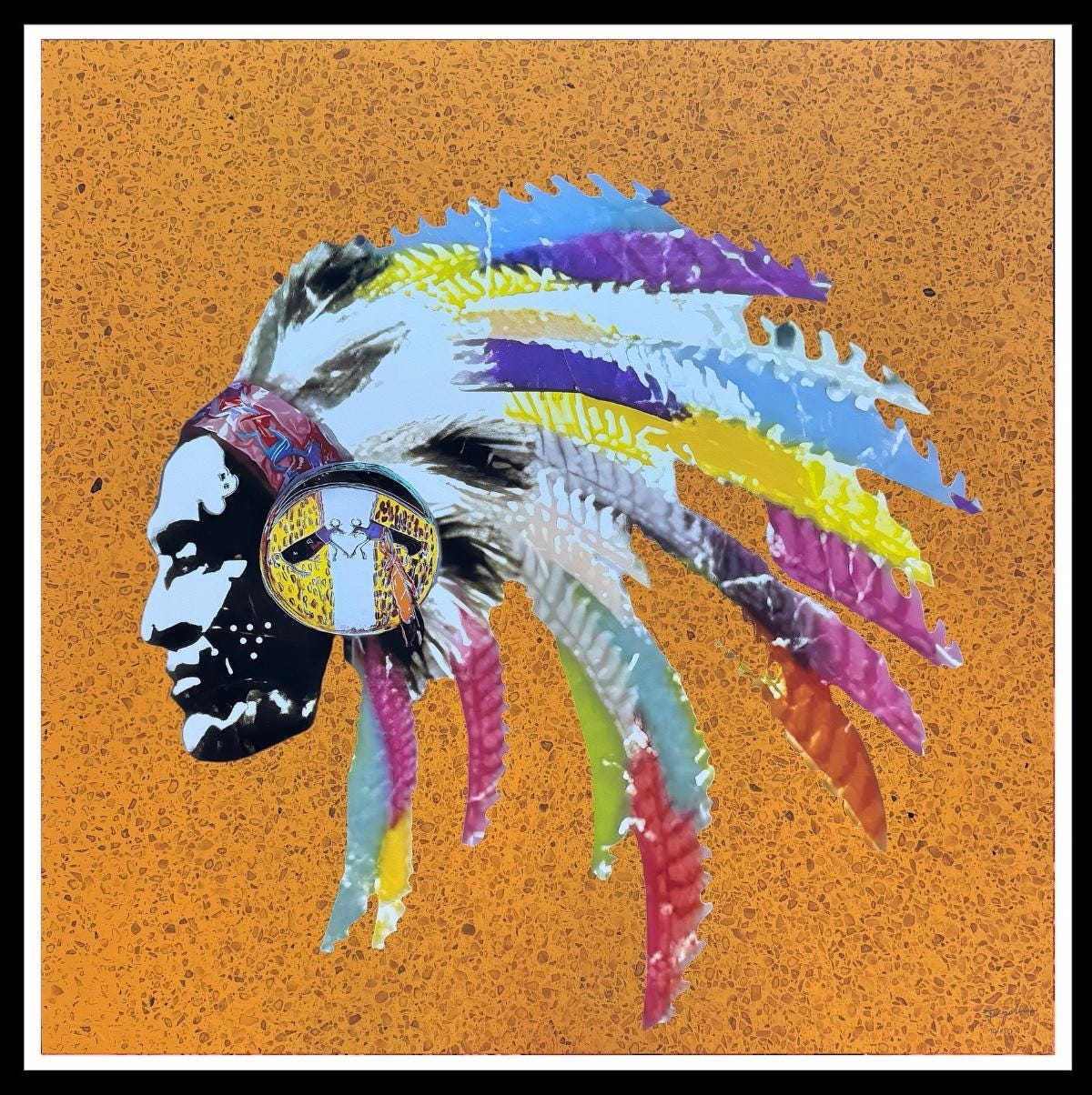 Full sized FENZOLINI "TRIBAL PRIDE"- Screenprint- Speckled Trial- Hand Signed, Numbered- Warhol Influenced - Flat Ship- See Short Video!
