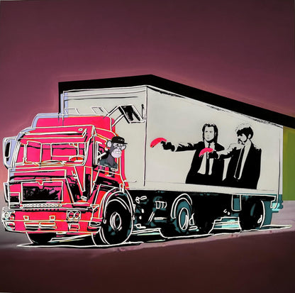 Fenzolini "Truck Fiction" Purple Giclee: Signed- COA- Warhol Banksy iFusionism