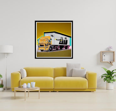 Fenzolini "Truck Fiction" Gold Giclee: Signed- COA- Warhol Banksy iFusionism