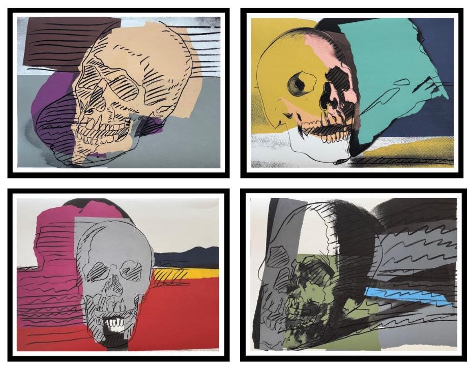 ANDY WARHOL 4 Piece Pkg: "Skulls”-Full Suite-Top Quality Proofs- 30 x 40"-Buy 4 & Save Big!
