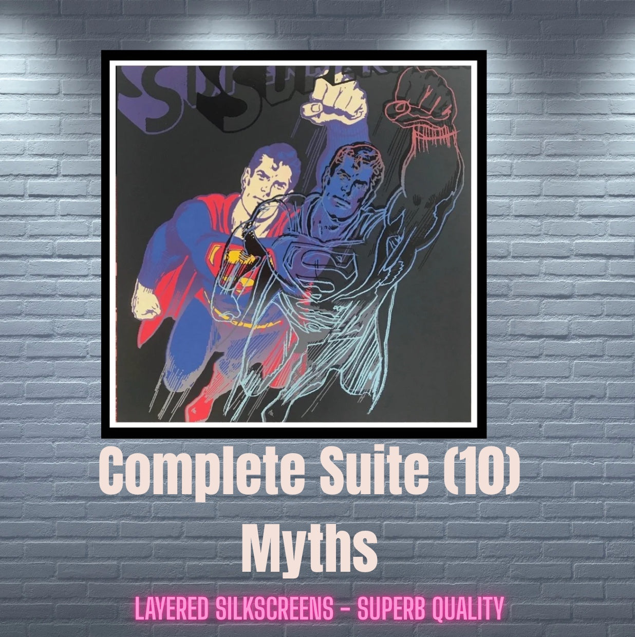 ANDY WARHOL – Complete Myth Suite- 10 Layered SILKSCREENS Proofs- Museum Board 38 x 38" Superb Quality- Top Warhol Series!