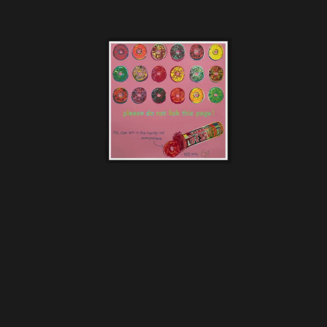 Full sized  Andy WARHOL “LIFESAVERS”- SILKSCREEN (Screenprint)-  Ads Suite-  Museum Board- Best Quality- Ships Flat