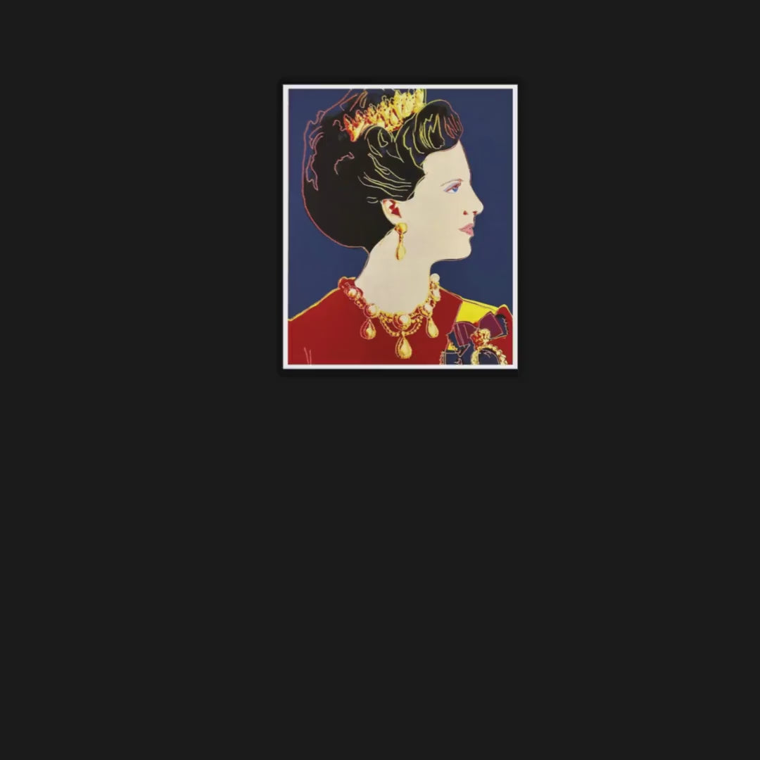Queen  Margarethe Denmark Wall Art Perfect for Home Décor – Diamond Dust Andy Warhol Screen Print Wall Art