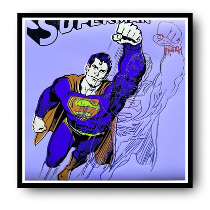 ANDY WARHOL "Superman" FS # 260- Purple Trial Screenprint Proof-Myths- Museum Board- Diamond Dust- 38 x 38" Pop Art Beauty