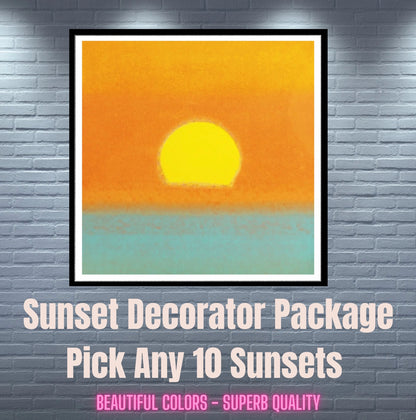 ANDY WARHOL-10 Piece Pkg: "Sunset" Screenprints-Multicolor-You Choose 10-Save Big!